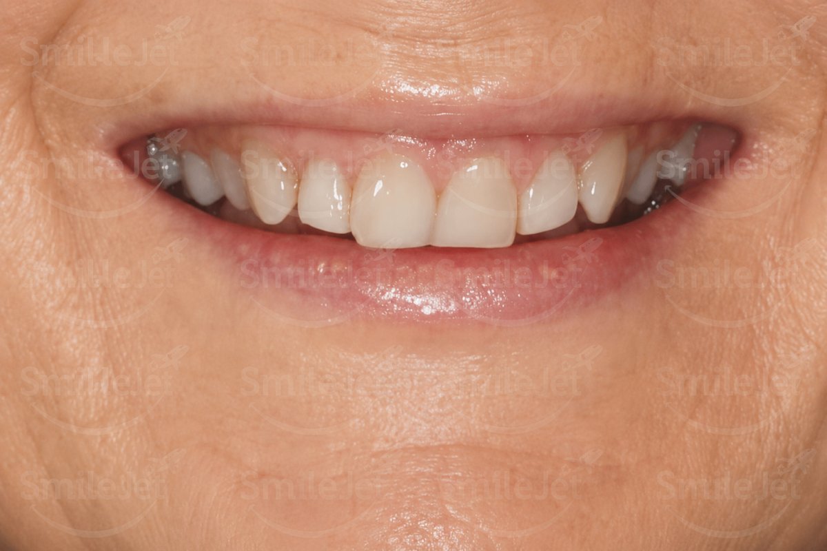 Before — Mrs. Hartley's Smile Makeover in Hanoi: 20 Zirconia Veneers for $7K vs $24K in Perth
