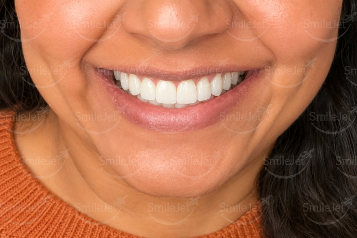 After — Neha's Smile Makeover in Hanoi: 20 Veneers for $9K vs $26K in Sydney